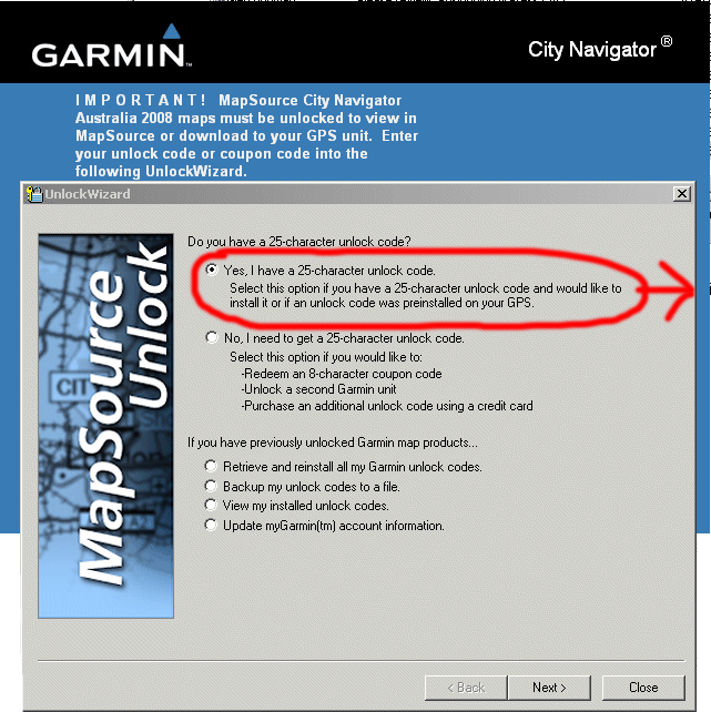 Garmin map unlock code