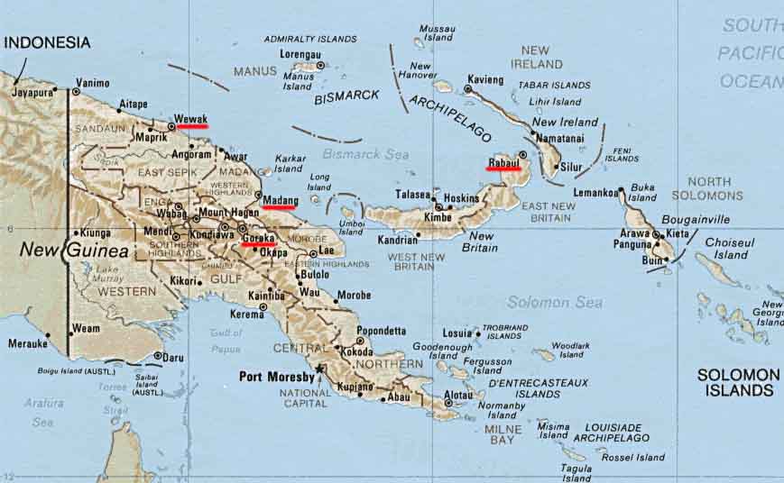 "Map of Papua New Guinea"